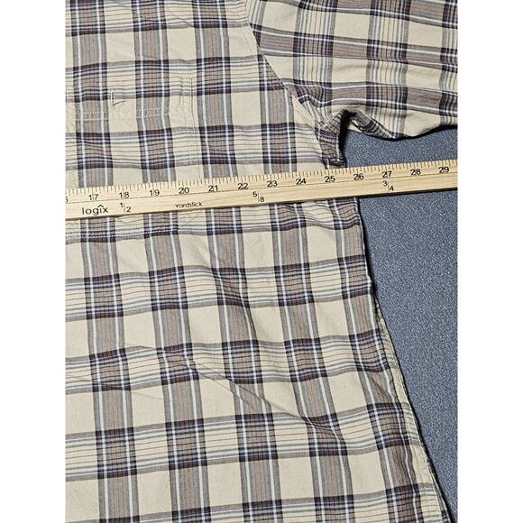 Woolrich Shirt Mens Extra Large Tan Plaid Long Sleeve Buttoned Down Western Wear - Picture 7 of 9